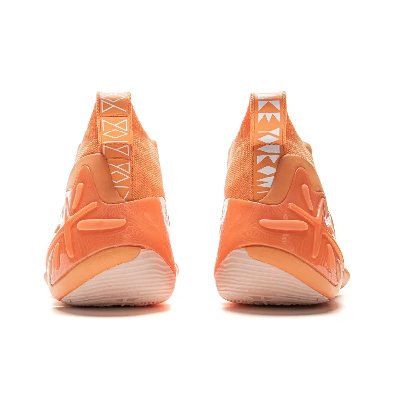 LiNing Wow11 Cushioning Lightweight Rebound Mid-Top Basketball Shoes Men's Cloud Brocade Orange-5