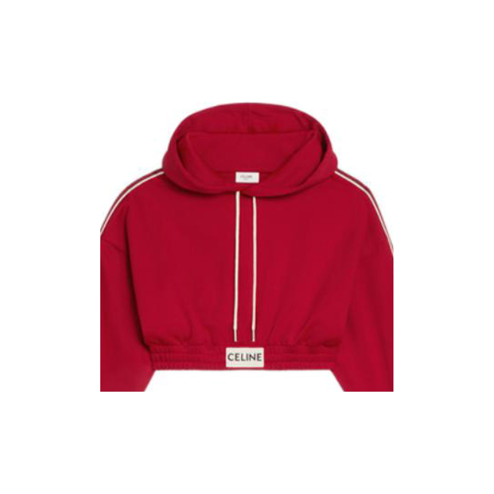 CELINE FW22 Cropped Hoodie in Double Face Jersey - POIZON