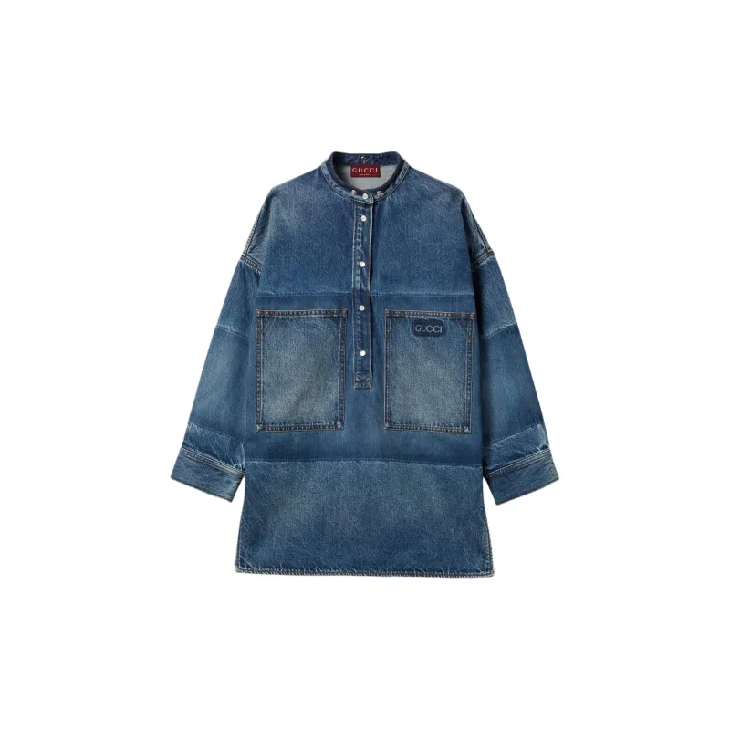 GUCCI Lasered Denim Mini Dress-1