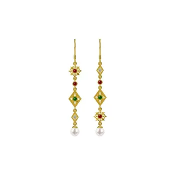CARAT'S DIARY Colored Glaze, Faux Pearl Earrings Women's