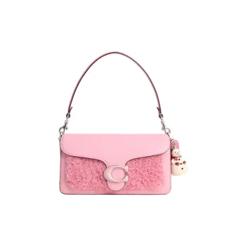 COACH Tabby Polished Pebbled Leather Shoulder Bag Crossbody Bag Large Size Women's Blossom Pink