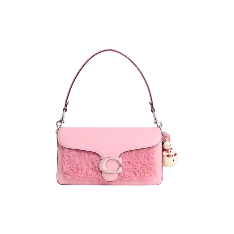 COACH Tabby Polished Pebbled Leather Shoulder Bag Crossbody Bag Large Size Women's Blossom Pink-0