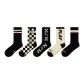 Black Crew Socks E Set-5 Pack