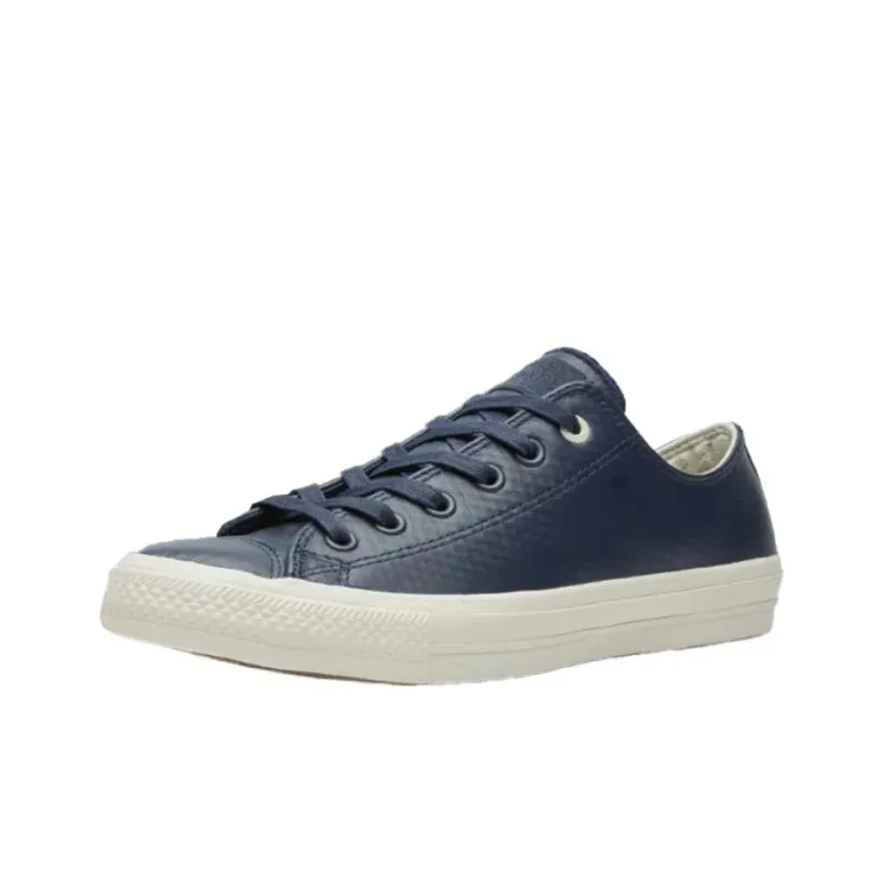 Converse Anti Slip Wear Resistant Low Top Canvas Shoes Unisex Blue-0