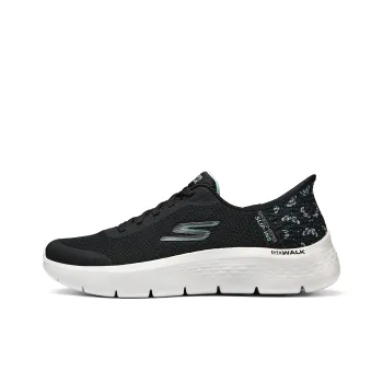 Skechers Go Walk Fle Anti Slip Wear Resistant Low Top Running Shoes Women's Black Green