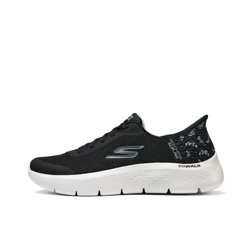 Skechers Go Walk Fle Anti Slip Wear Resistant Low Top Running Shoes Women's Black Green