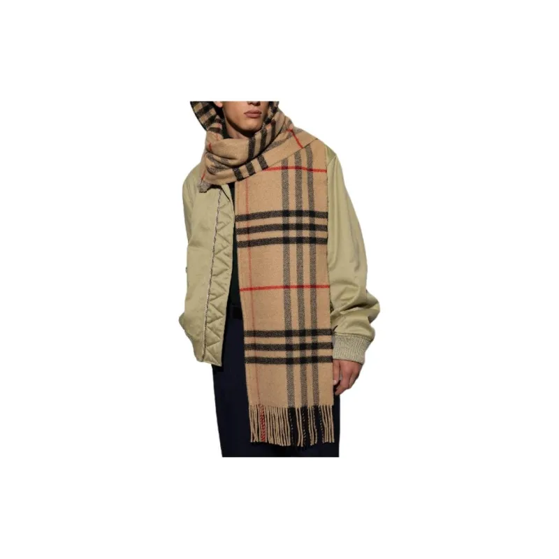 Burberry Checked Fringed Edge Scarf-3