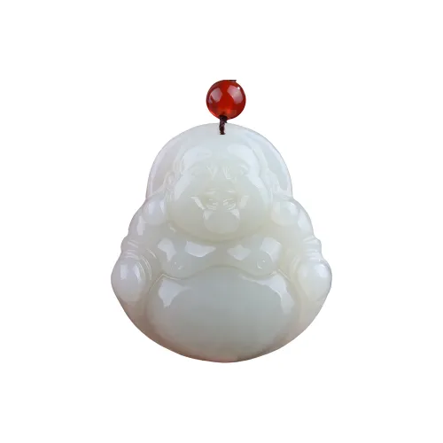 Renyu Jewelry Hetian Jade Necklaces Pale Greenish White Jade Women's