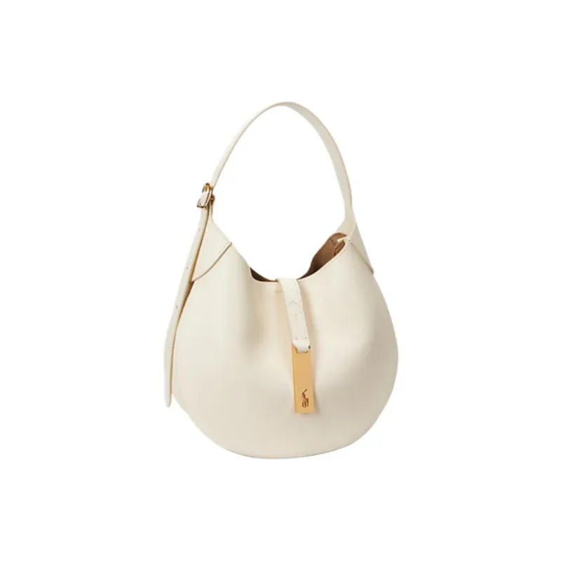 Polo Ralph Lauren Leather Shoulder Bag Women's Ivory-1