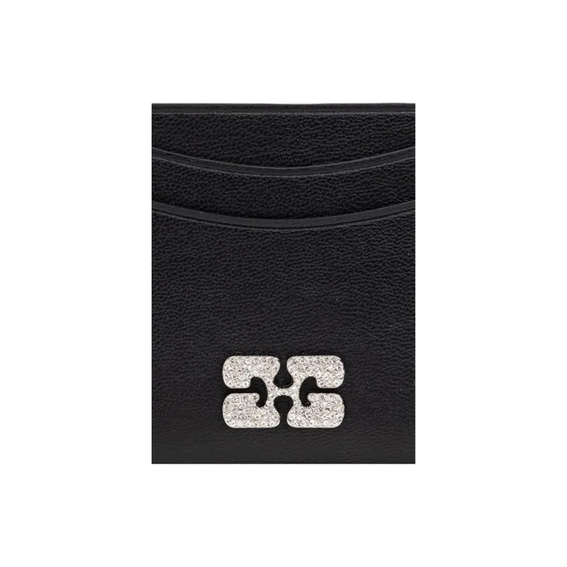 GANNI Leather Card Holder Men's Black-2