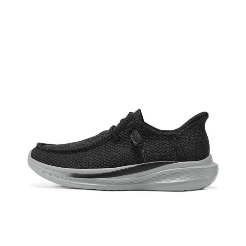 Skechers Slip Ins Anti-Slip Wear-Resistant Low-Top Casual Shoes Men's Black Gray