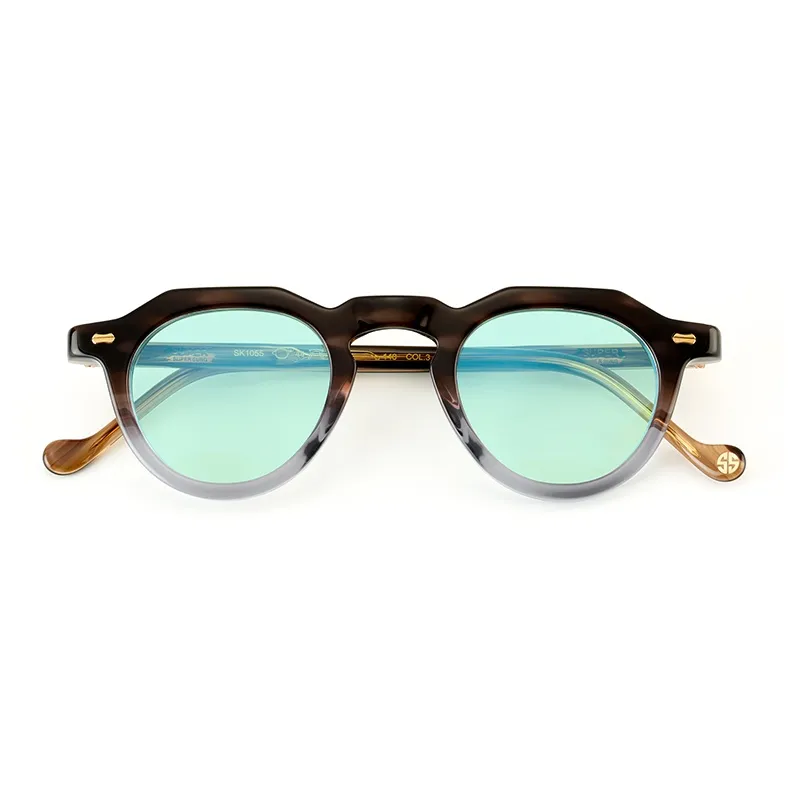 SUPER SUNG Plate Frame Round Sunglasses Unisex-6