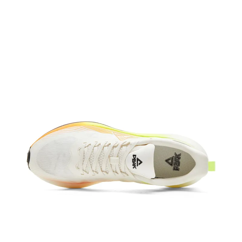 PEAK Cushioned Anti-Slip And Wear-Resistant Lightweight Low-Top Sprint Running Shoes Men's Milk White Orange-3