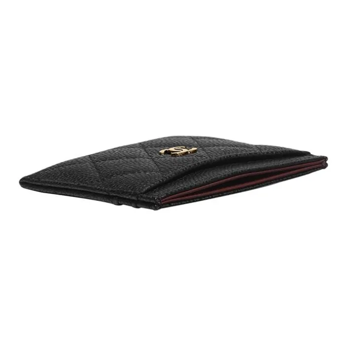 CHANEL Grain Embossed Caviar Cow Leather Card Holder Card Holder Unisex Black-3