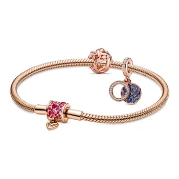 Pandora Copper-Silver Alloy Synthetic Cubic Zirconia Bracelets Unisex