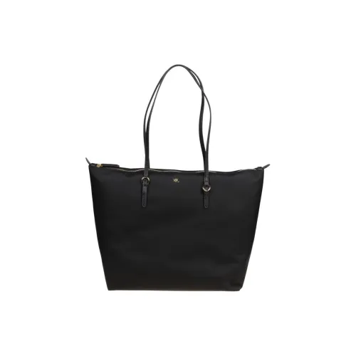 Ralph Lauren Nylon Tote Bag Shopping Bag Shoulder Bag Handbag Large Size Women's Black