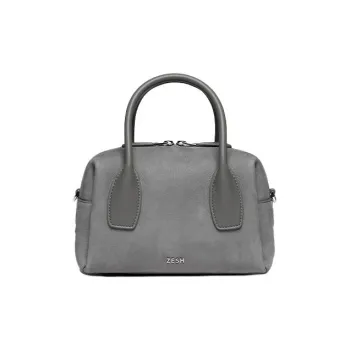 ZESH Calfskin One Shoulder Handbag Small Size Women's Concrete Gray