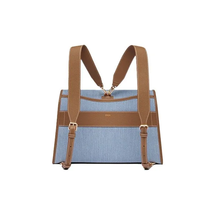 ZESH Denim Large Size Shoulder Bag Backpack Women's Denim Blue-1