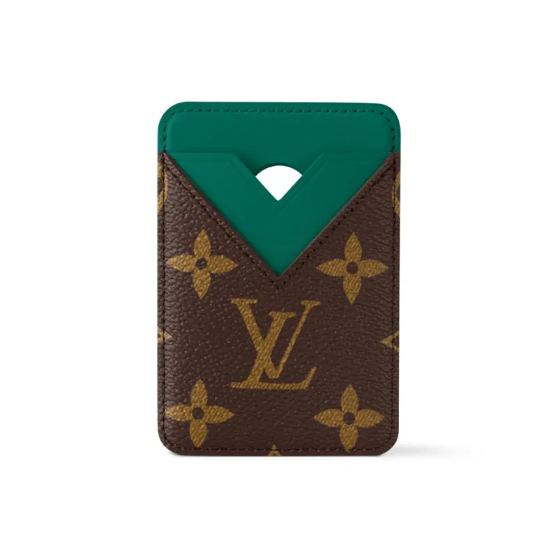 LOUIS VUITTON Coated Canvas Card Holder Women's Borneo Green-0