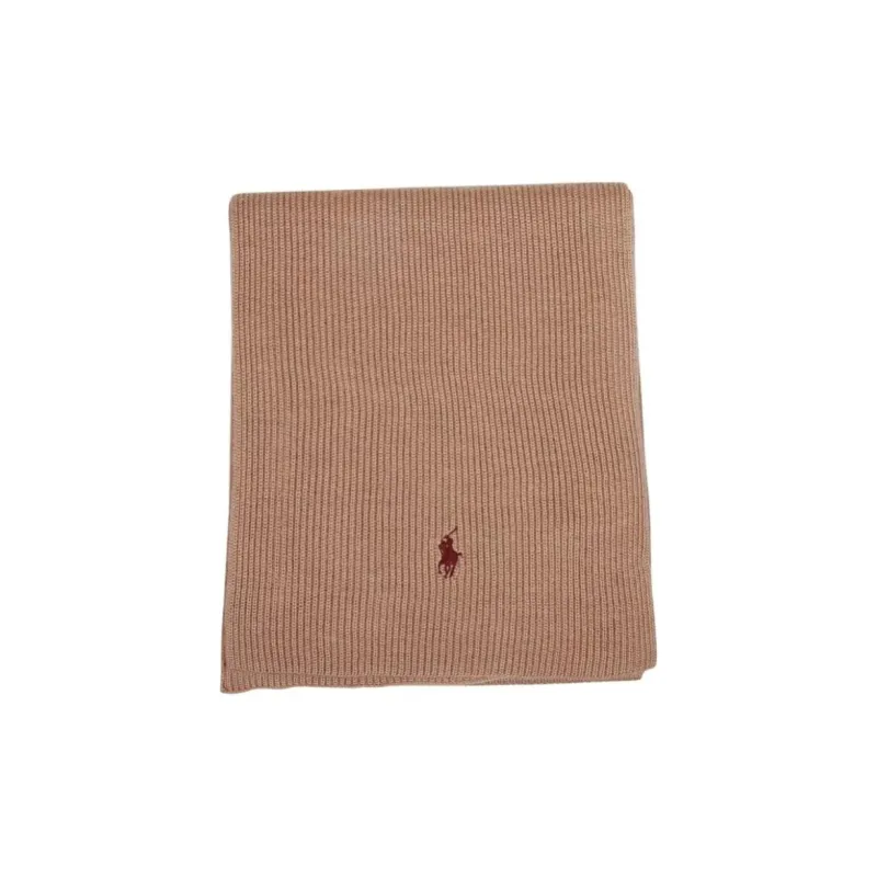Ralph Lauren Pony Embroidered Ribbed Knit Scarf-1