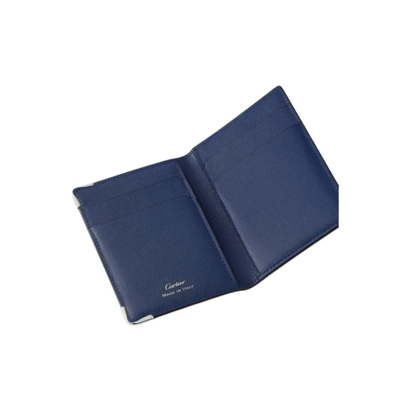 CARTIER Must De Cartier Calfskin Card Holder Unisex Blue-2