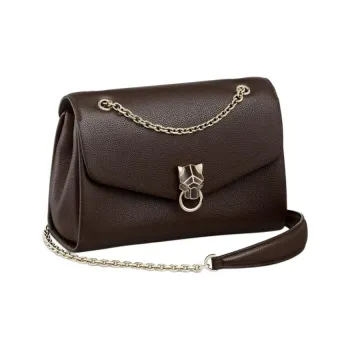 CARTIER Panthère De Cartier Grained Calfskin Crossbody Bag Shoulder Bag Small Size Women's Brown