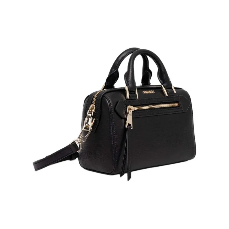DKNY Leather Shoulder Bag Crossbody Bag Handbag Small Size Women's Black-1