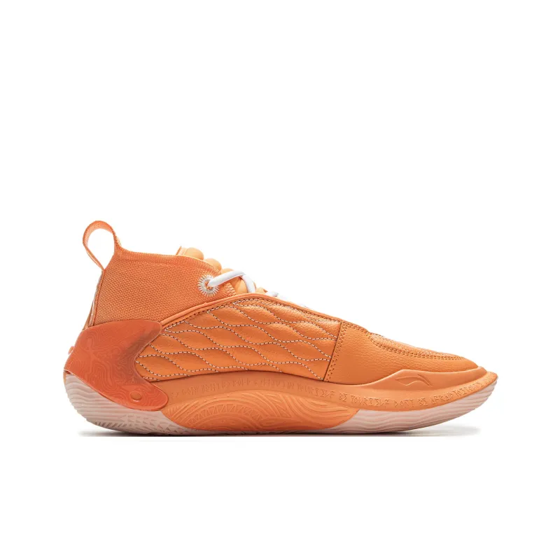 LiNing Wow11 Cushioning Lightweight Rebound Mid-Top Basketball Shoes Men's Cloud Brocade Orange-1