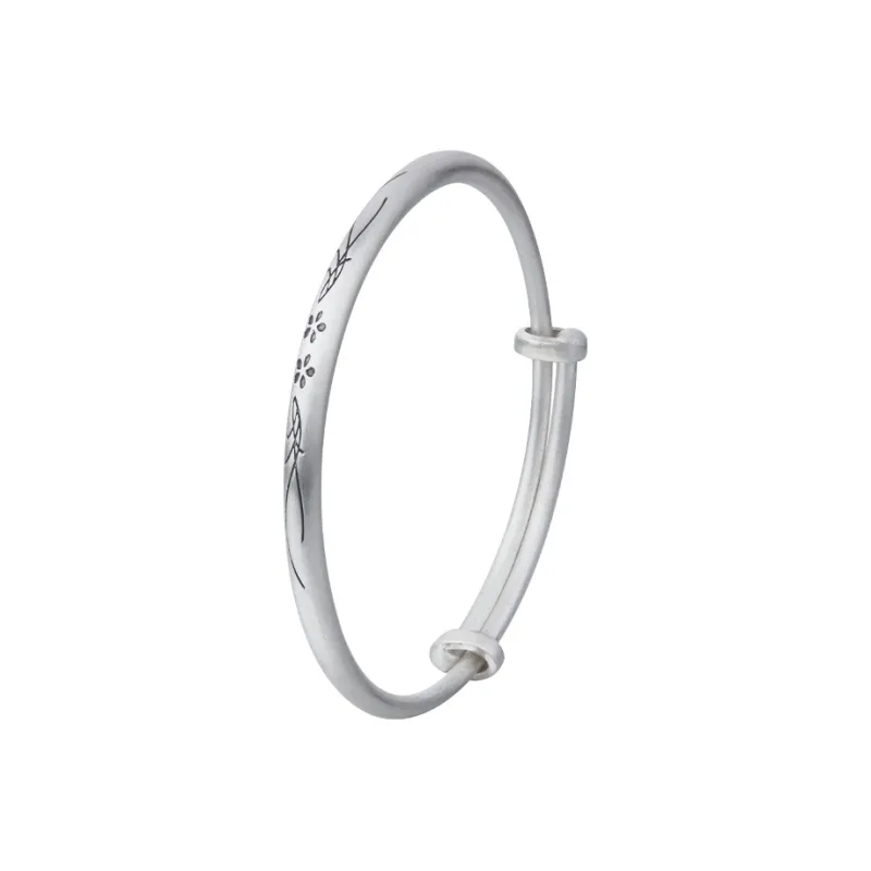 Shunqin Silver Building Sterling Silver S999 Bangles Women's-0