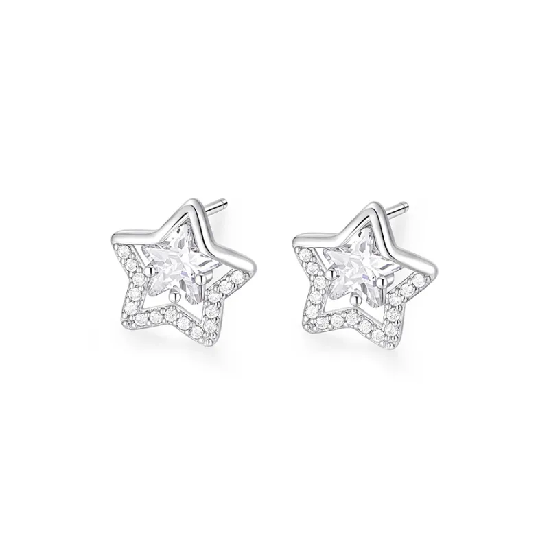 KADER 925 Sterling Silver Stud Earrings Women's Silver-3