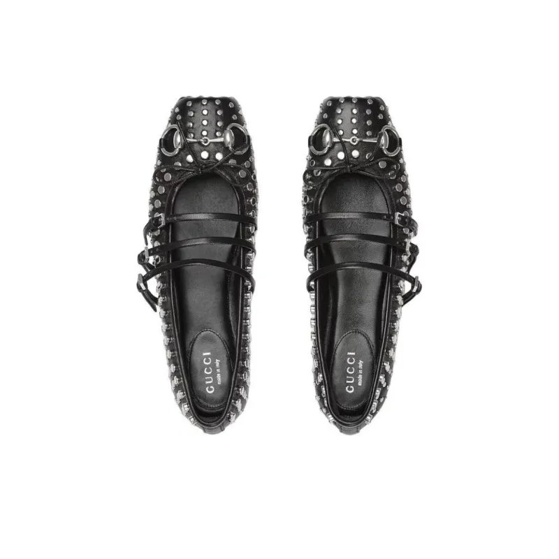 GUCCI Horsebit Casual Single Shoes Women's Black-3
