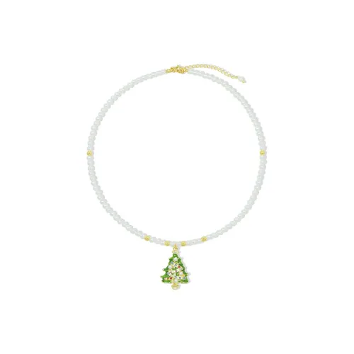 AWE Shell Pearl Titanium Steel Collarbone Chain Couple Beads With Gift Women's