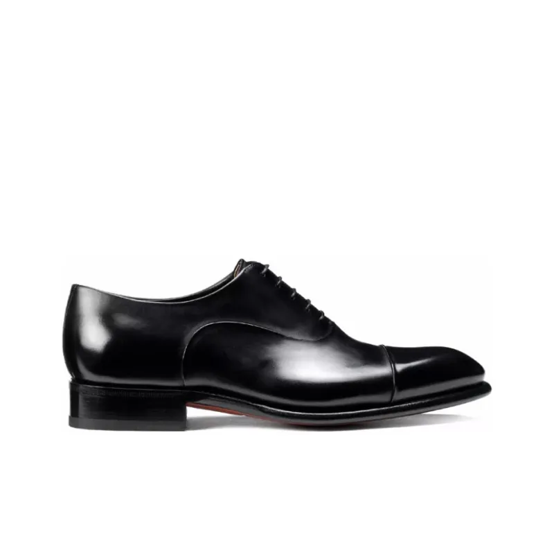 Santoni Round Toe Slip On Oxford Shoes-1