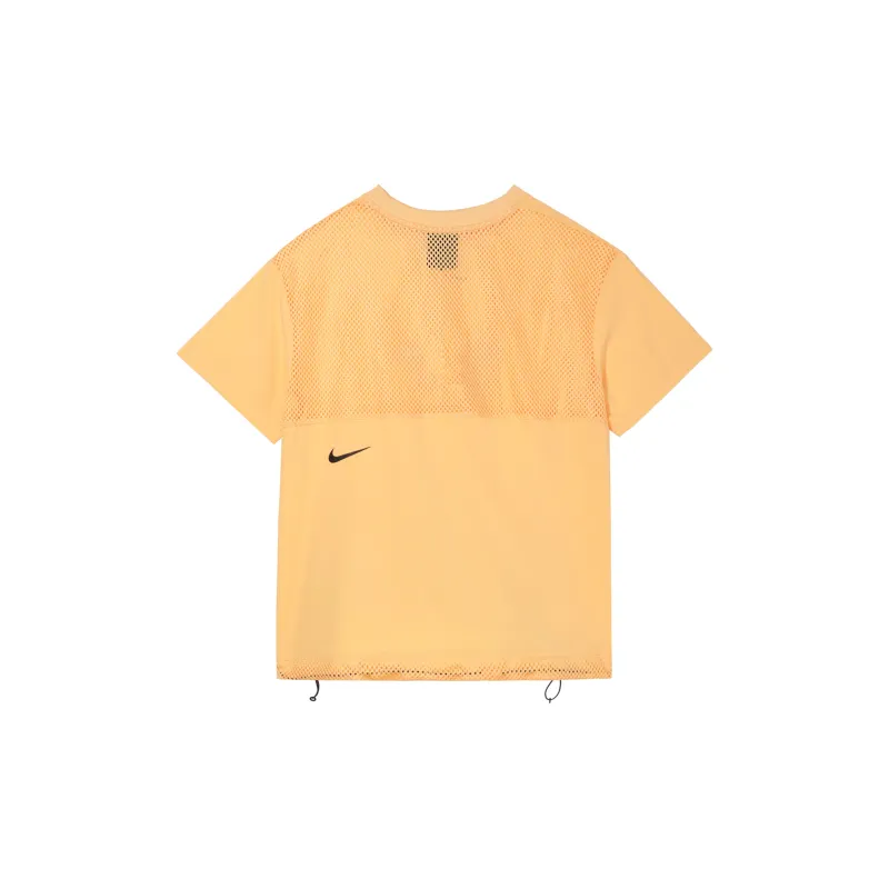 Nike SPORTSWEAR TECH PACK Drop Shoulder Sleeve T Shirt Women's Light Melon Orange-1