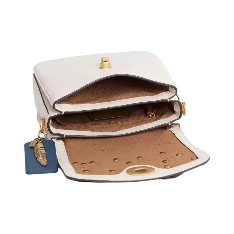 COACH Cassie Polished Pebbled Leather Handbag Shoulder Bag Crossbody Bag Small Size Women's Chalk White-2