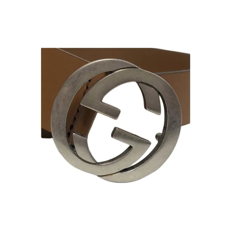GUCCI Interlocking Gg Signature Leather Belt 1.5 Width-3