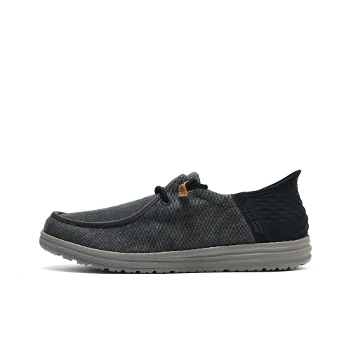 Skechers Slip Ins Anti Slip Wear Resistant Low Top Canvas Shoes Men's Black