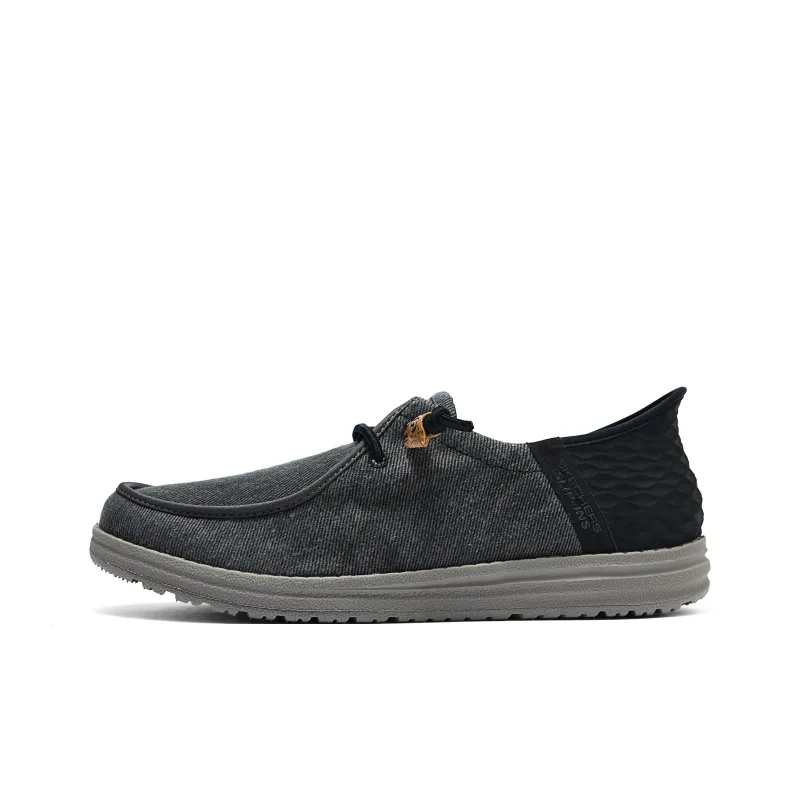 Skechers Slip Ins Anti Slip Wear Resistant Low Top Canvas Shoes Men's Black-0