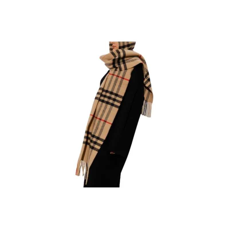 Burberry Checked Fringed Edge Scarf-4