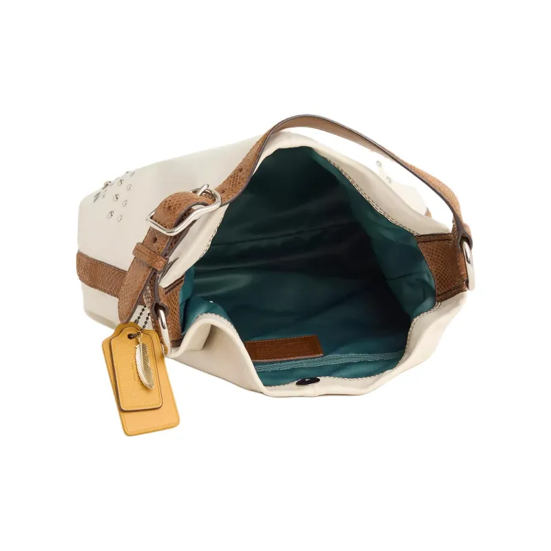 COACH Penelope Leather Handbag Shoulder Bag Large Size Women's Silver Bone Multicolor With Rose Petal-2