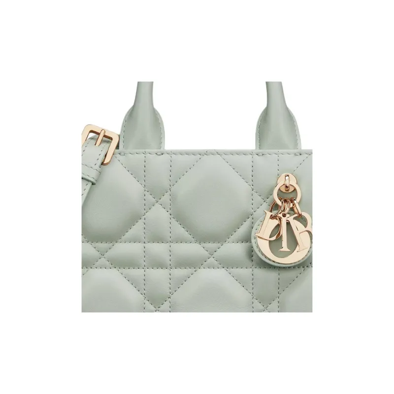 DIOR Calfskin Tote Bag, Shopping Bag, Shoulder Bag, Crossbody Bag, Handbag Mini Women's Light Green-5