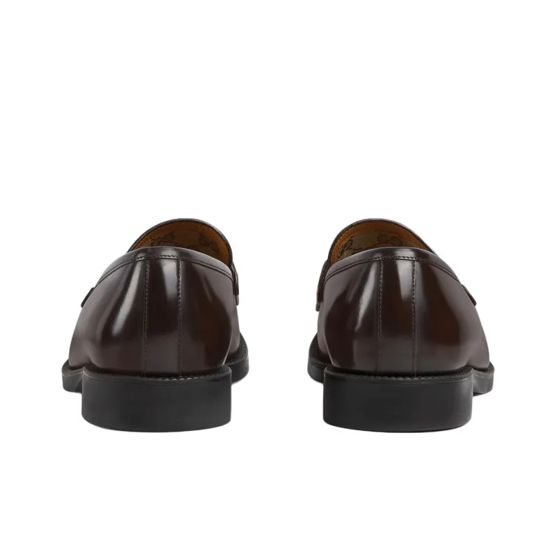 GUCCI Horsebit Loafers Men's Brown-4
