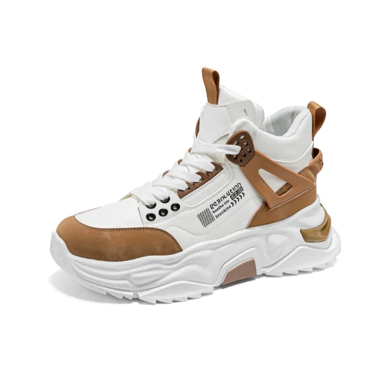 PNKE Anti-Slip And Wear-Resistant Height Increasing Mid-Top Chunky Sneakers Men's-5