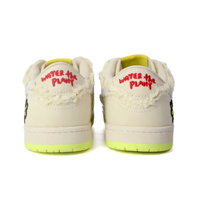 WATER THE PLANT Low Top Skateboard Shoes Women's Beige Yellow-3