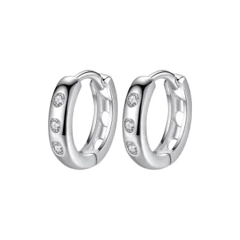 Stone Edge Poly Foot Silver 990 Earrings Unisex