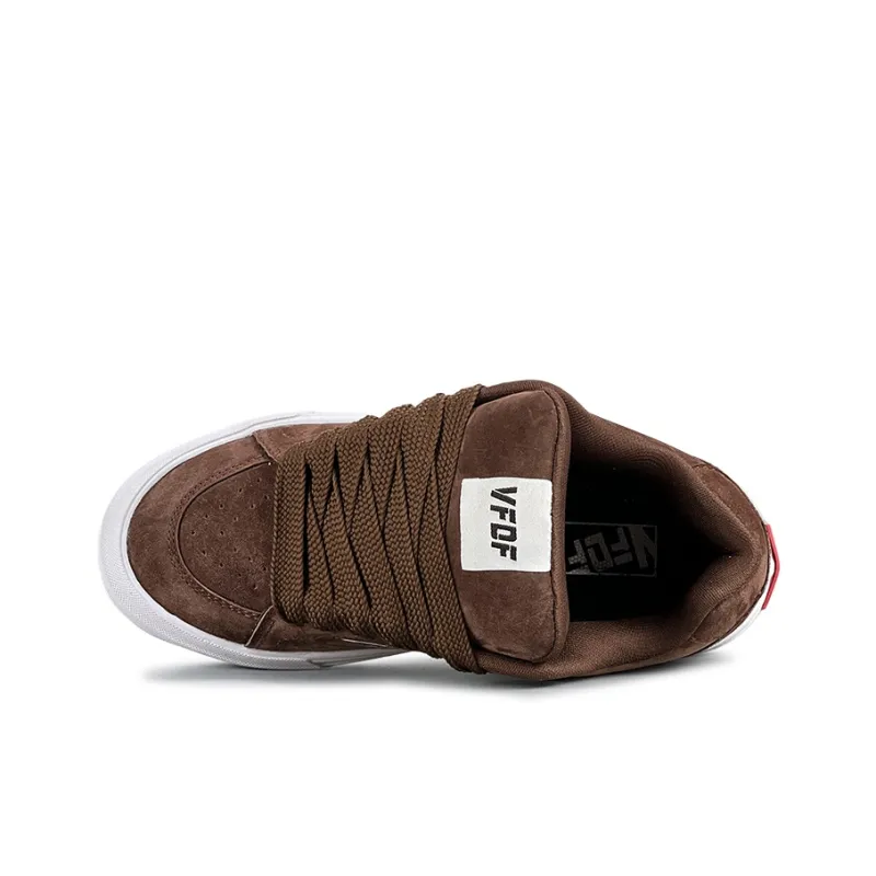 VFDF Slip Resistant Cushioning Wear Resistant Low Top Skateboard Shoes Unisex Chocolate Brown-3