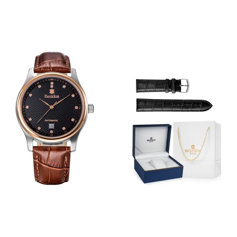 Bestdon Automatic Mechanical Movement Watch Men's Watches Black Dial-8