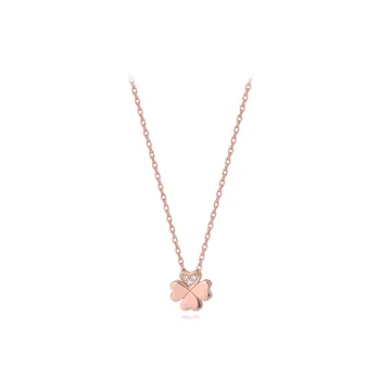 Muyan S925 Silver Heart Four Leaf Clover Necklace Women's