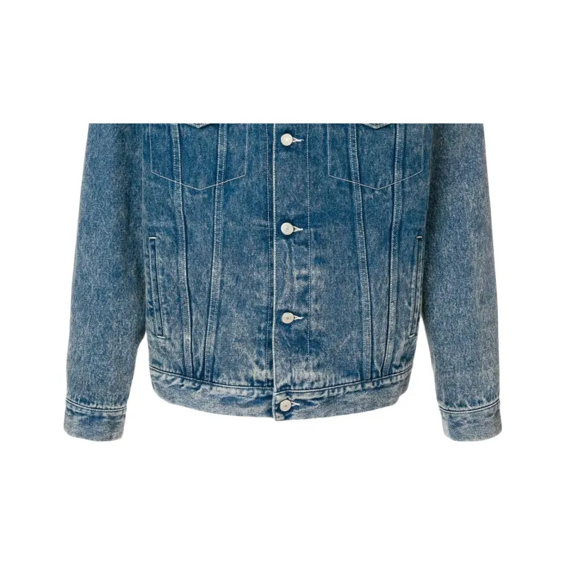 GUCCI Logo Print Denim Jacket With Floral Appliqués-5