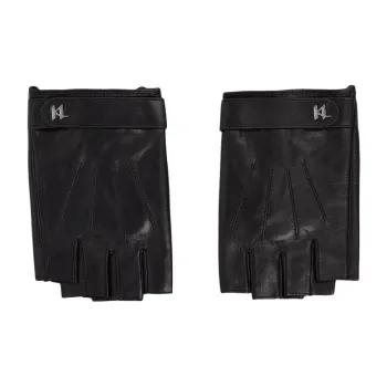 KARL LAGERFELD / Karl Lagerfeld Jeans K/Plak Leather Fingerless Gloves